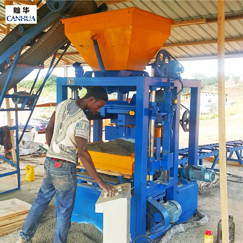 Máquina de fabricación de bloques huecos de hormigón, semiautomática, barata, qt4-24, maquinaria de fabricación de ladrillos de cemento