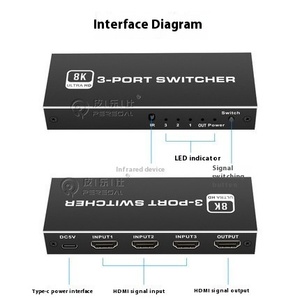 对于H DMI 2.1版本8k切换器三合一4K 120Hz超清晰音频视频同步HDR效果3 Cut 1 1080p Resolut - Product Image 1