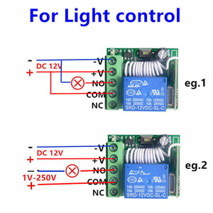 433 MHz Universal Wireless-Fernbedienung schalter DC 12V 1CH Relais Empfänger modul und 2 Stück Sender 433 MHz Fernbedienungen - Product Image 3