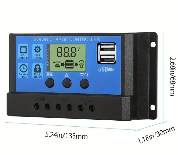 12V solar charging controller 30A Solar Panel Regulator pwm use for Small solar panels solar lamps LCD