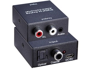 数模音频转换器放大器解码器光纤同轴信号到模拟立体声音频适配器R/L 3.5毫米音频