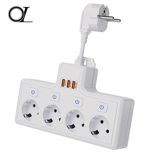Fabricante de China de alta calidad, enchufe múltiple de 3 orificios con interruptor independiente, tablero de enchufe eléctrico multifuncional Usb para el hogar
