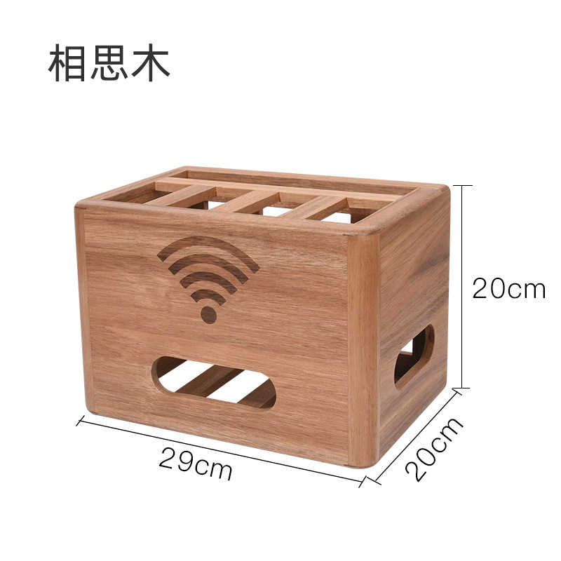 Router storage box made of acacia wood