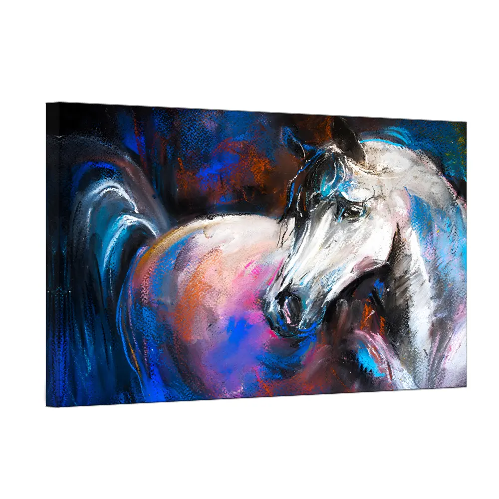 Artista diseñado hermoso caballo con pintura acrílica sobre lienzo y pintura al óleo animal arte de pared para Decoración