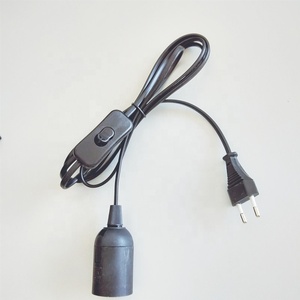 Yüksek kaliteli SPT-2 siyah UL listelenen lambası güç kablosu ile inline anahtarı kalaylı uç - Product Image 3
