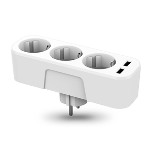 <strong>Multi</strong> <strong>Function</strong> EU Standard Wall Plug <strong>with</strong> 3 AC <strong>Sockets</strong> and 2 <strong>USB</strong> Ports for Appliances Wall Extension Plug