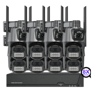 Icsee 8CH 9MP 8X变焦无线安全摄像系统8X 8CH无线室外PTZ摄像机Nvr套件6MP无线双镜头摄像系统 - Product Image 1