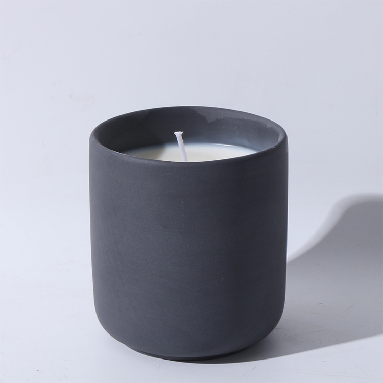 Custom Home Hotel Cafe 12oz Ceramic Scented Candle Containers Empty Vessel Candle Jars Ceramic Candle Holder with Lid