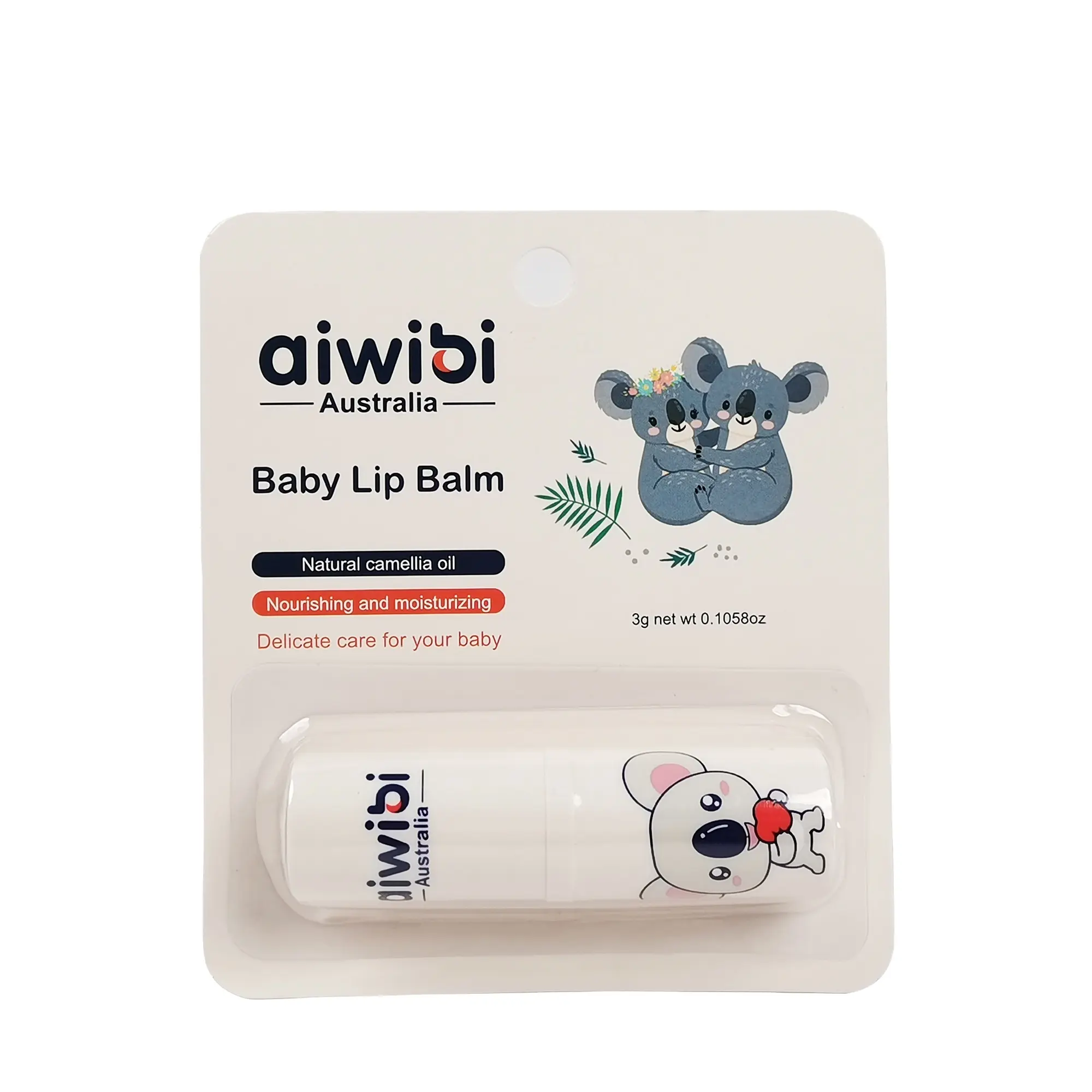 Aiwibi – baume à lèvres pour bébé, matières premières naturelles, produits sûrs pour bébé, joli design Koala