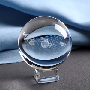 MH-L101 3D minyatür gezegenler modeli küre cam küre süs 6CM 3d lazer gravür güneş sistemi Galaxy kristal top taban - Product Image 3