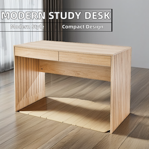 Modern Simple Industrial Style Extendable Brown Wooden <strong>Notebook</strong> Desk Writing <strong>Computer</strong> &amp; Laptop Friendly Home Office <strong>Table</strong> - Product Image 3