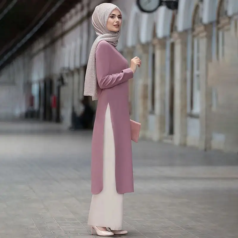 Donne musulmane eleganti all'ingrosso nuovo arrivo arabo musulmano abbigliamento islamico donne Abaya Jilbab indossare pantaloni vestito Set