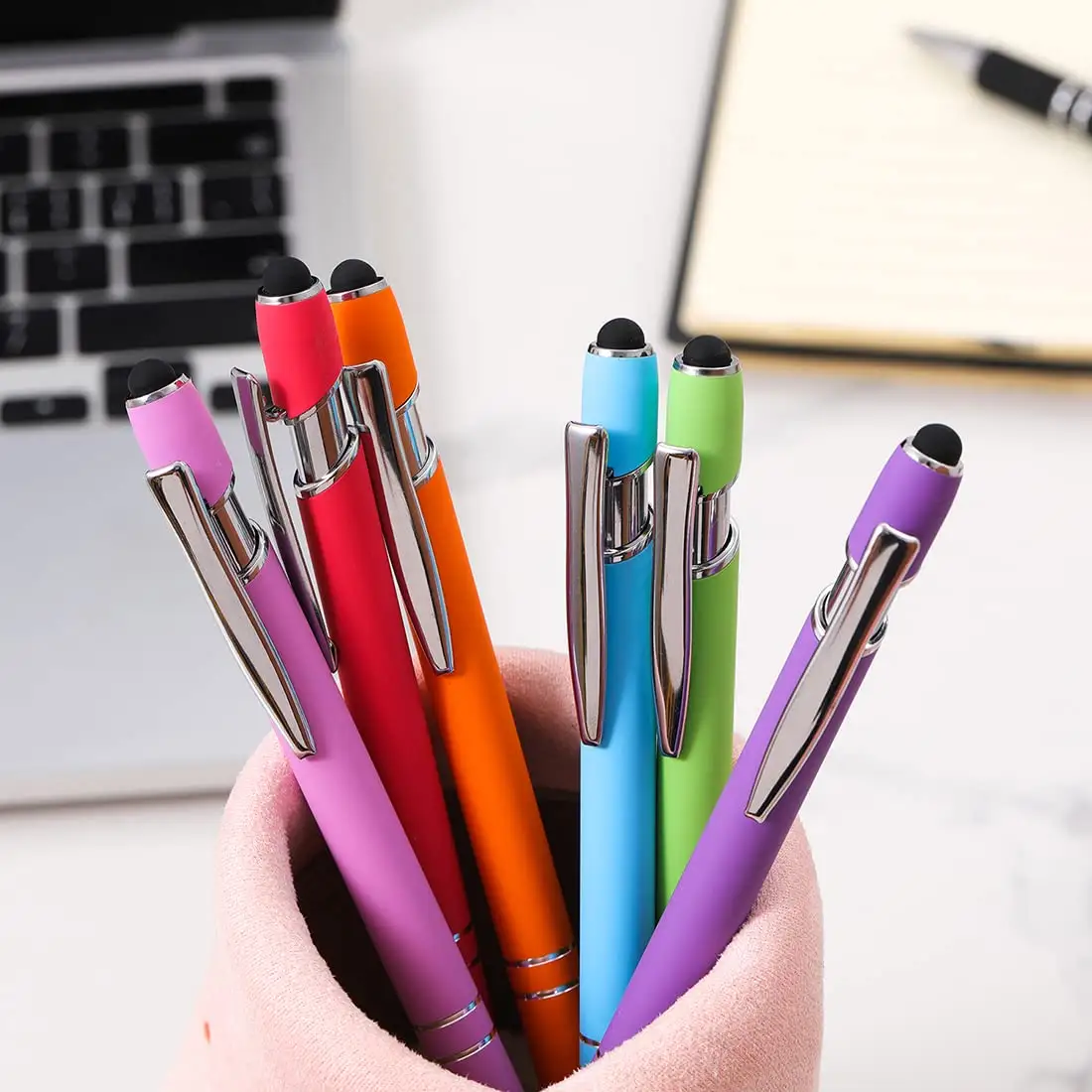 고품질 럭셔리 볼펜 잉크 펜 선물 프로모션 프레스 스타일 터치 여러 가지 빛깔의 금속 볼펜
