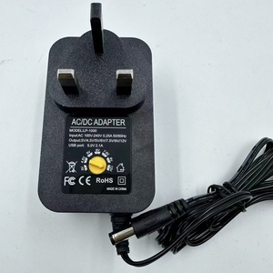 3-12V 24w可调电源交流至DC 3V 4.5V 5V <span class=keywords><strong>6V</strong></span> 7.5A 9V 12V 2A英国插头可调电压电源适配器