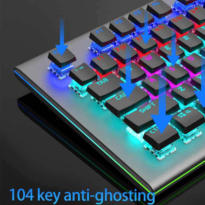 Aula S2096 Gamer Checkboard Mechanical Gaming Checkboard Backlit Led Wired 104 Keys Anti-Ghosting Keyboard for Pc Computer