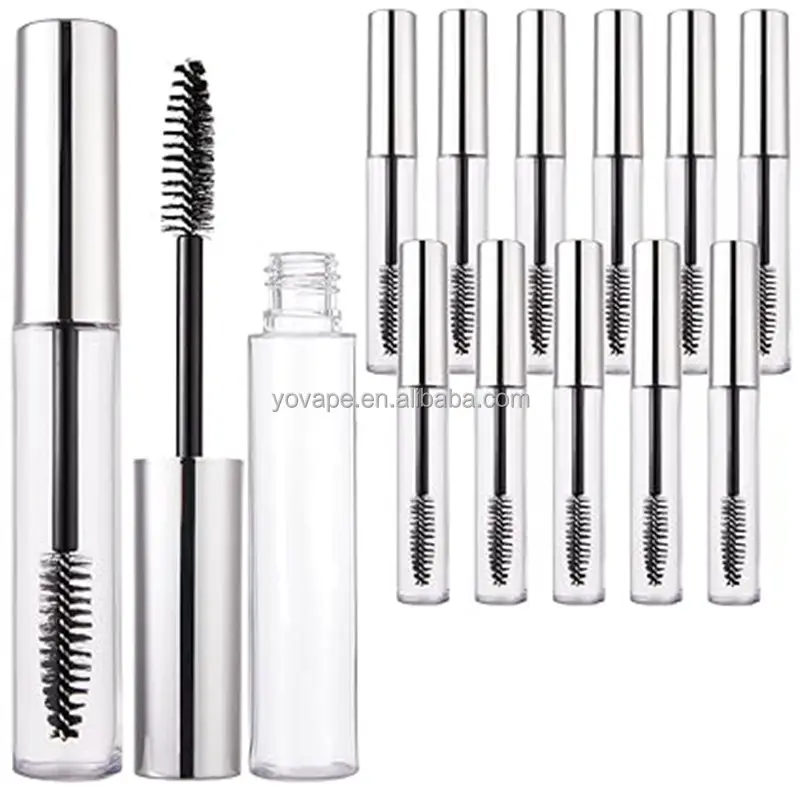 Contenitore per ciglia ricaricabili 4ml 5ml 7.5ml 8ml flacone per la crescita del sopracciglio tubo per Mascara con cappuccio in argento