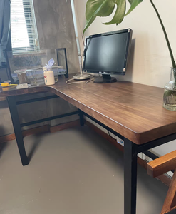 Mesa de madera en forma de L, escritorio de oficina de madera, mesa de ordenador, estudio, escritura, escritorio de estudio, estación de trabajo para oficina en casa - Product Image 3