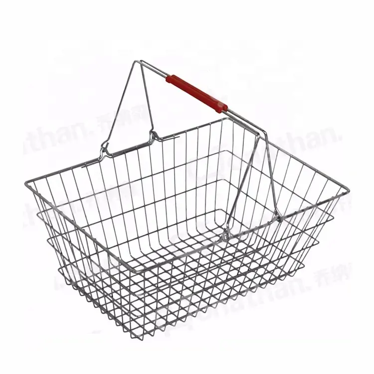 Cheap price metal used shopping baskets with handles