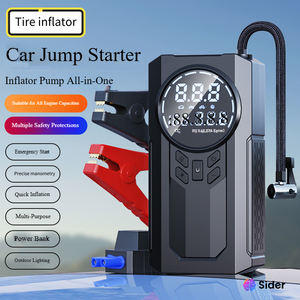 Multi <strong>Function</strong> 12v Lithium Portable Jump Starter with air Compressor Tire Inflator Power Bank Car Jump Starter with air Pump - Product Image 5