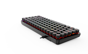 Teclado USB portátil con cable para tableta, ordenador, PC, teclado para juegos, Teclado mecánico arcoíris, 84 teclas