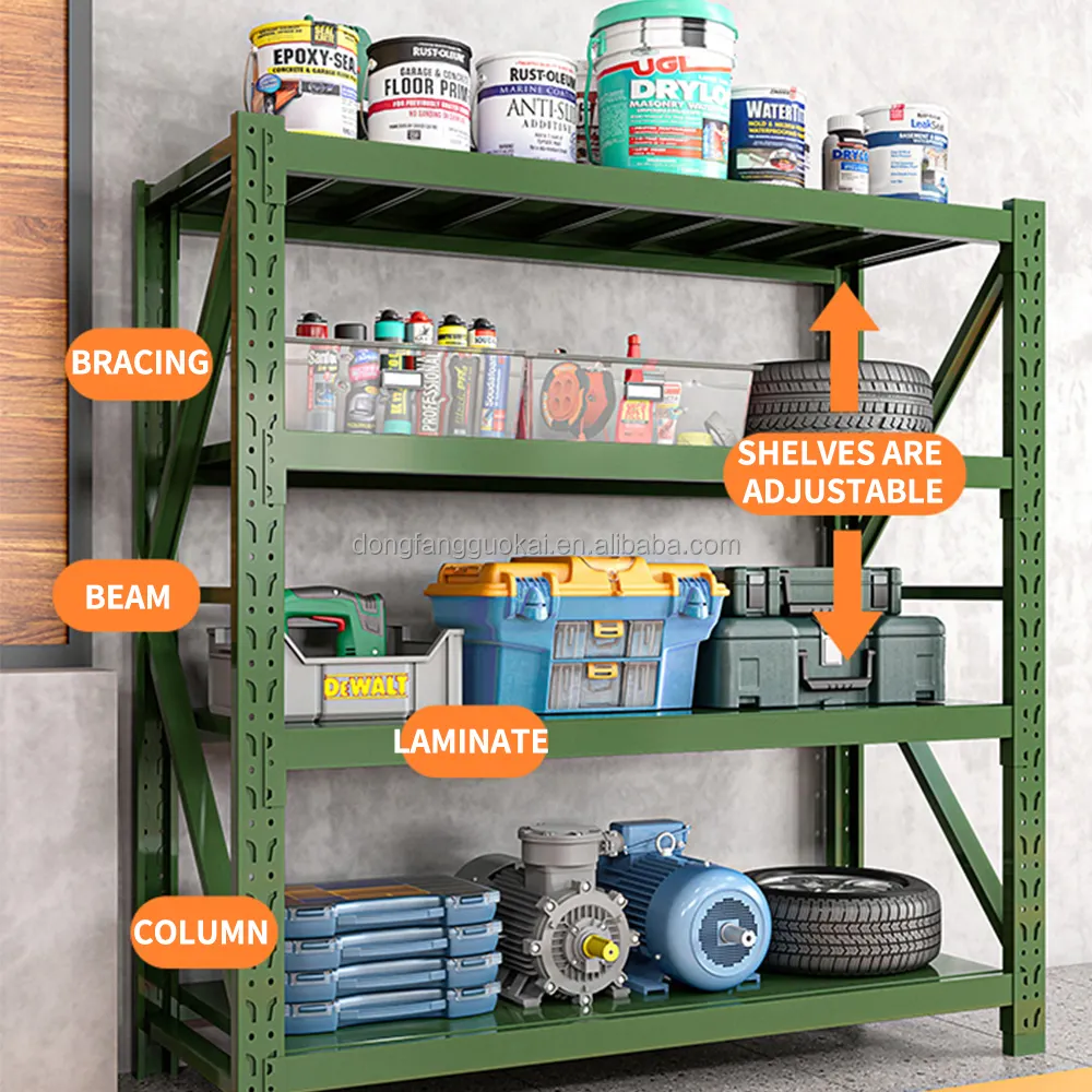 5% Uit Magazijn Stapelrekken Garage Rekken Groene Palletplank Staal Multi-Opslag Heavy Duty Planken Rack