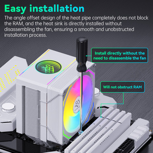 SNOWMAN CPUヒートパイプクーラー長時間持続式アルミニウムヒートシンク,CPUファン付きデスクトップ使用 - Product Image 4