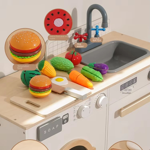 Nhà máy trực tiếp trẻ em bằng gỗ mô phỏng nhà bếp đặt máy nướng bánh mỳ Máy pha cà phê bằng gỗ Đồ chơi nhà bếp - Product Image 2