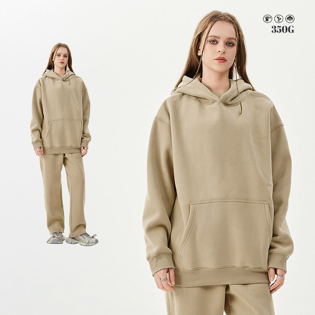 Grayish apricot hoodie
