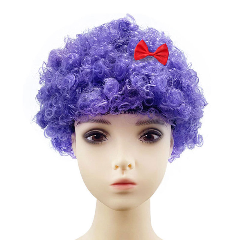 Fans wear light purple afro-bowknot