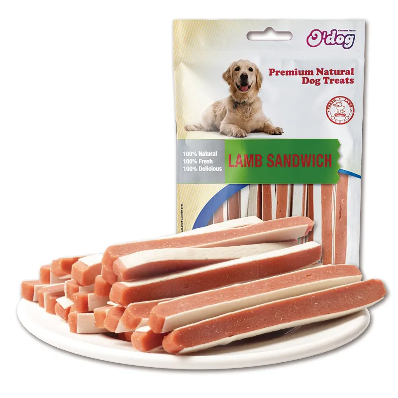 Lamb Sandwich Shandong Supplies Best Selling for dog premium natural dog dental training treats O'dog myjian