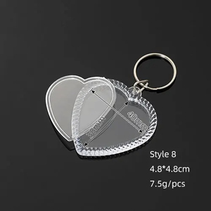 可定制钥匙链透明塑料迷你相框个性化DIY定制标志塑料钥匙链 - Product Image 5