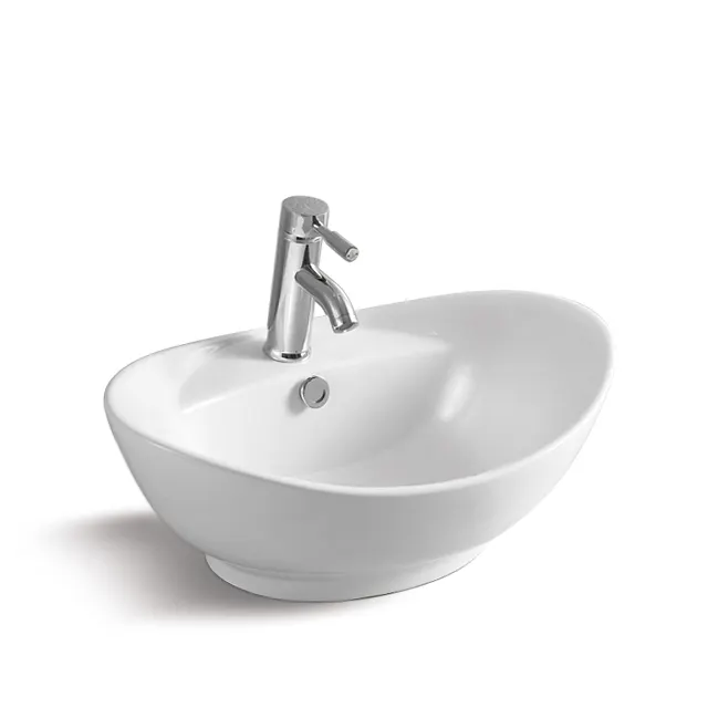 Chaozhou elegant design table top ceramic bathroom sink countertop wash basin for bathroom