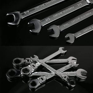 阳光12pc SAE英寸1/4英寸至13/16英寸开口棘轮扳手套装手动工具扳手套装柔性头组合扳手套装 - Product Image 4