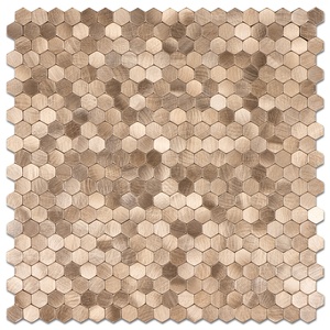 VividTiles самоклеящаяся металлическая плитка для пилинга и палки для кухни серебристо-Золотая алюминиевая поверхность - Product Image 1