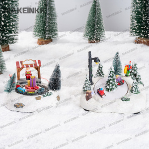 Navidad özel şarkı Led yıldız ışığı ayı noel ağacı sahne pil tren döner müzik kutusu dekor hediye için - Product Image 2