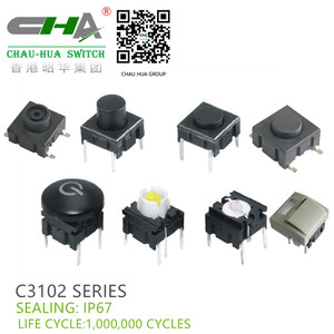 CHA 10x1 0mm taktlı anahtarlar IP67 su geçirmez 4PIN kare geri düğmeleri için inceliğini anahtarı düğmesi anahtarı - Product Image 6