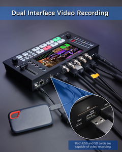 Conmutador mezclador de video FoMaKo 4K SDI HDMI, pantalla LCD FHD de 5,5 pulgadas, entrada de 5 canales 4K 60FPS, salida de 1080p 60FPS, control PTZ M4