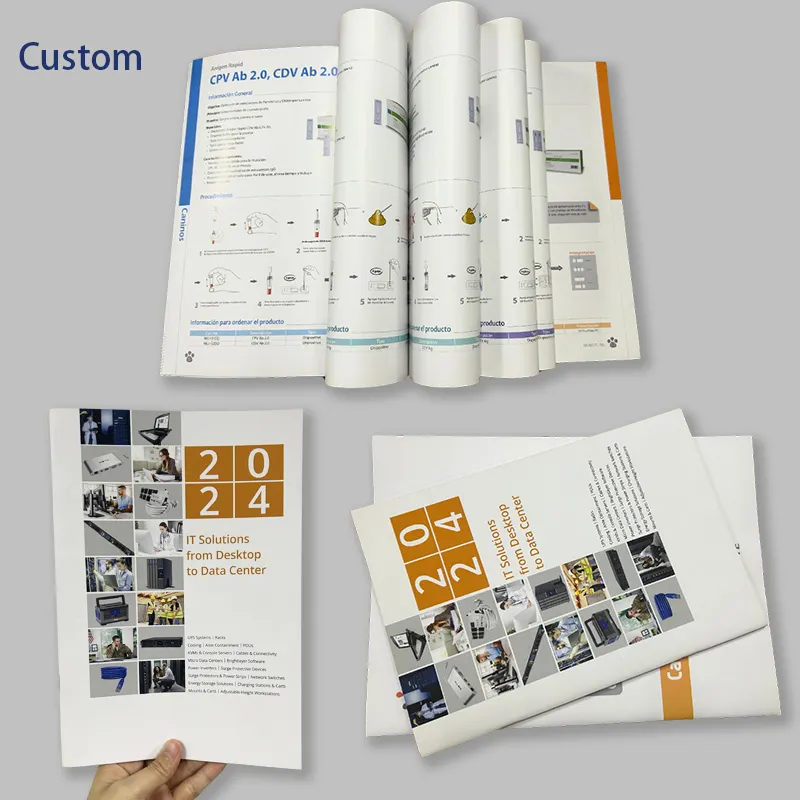 Buku kustom pencetakan layanan instruksi buku Manual cetakan katalog warna-warni kertas seni cetak brosur cetak Offset