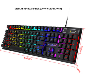 Tastiera da gioco a 104 tasti tastiera cablata corrispondenza dei colori retroilluminata sensazione meccanica Computer periferiche E-sport per Laptop Desktop - Product Image 6