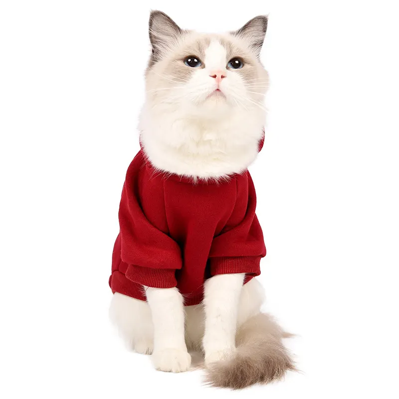 OEM/ODM wholesale puppy cats hoodie With a hat pockets comfortable dog clothes Long sleeved pet Sweatshirts for dogs cats