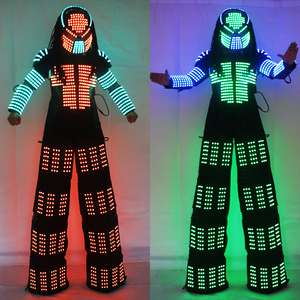 カラフルなRGBLEDルミナスロボットダンスウェアKryomanとDavidGuettaのパフォーマンスとイベント用の傾斜スーツ - Product Image 3