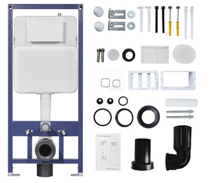 Cabina de descarga de inodoro con acabado cromado, cabina moderna, Instalación en pared, botón pulsador silencioso, Baño - Product Image 5