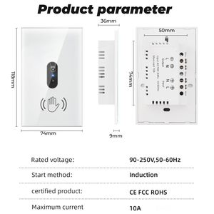 GLC 220v akıllı duvar anahtarı AC hareket On/Off işık gömülü el süpürme dalga sensörü insan vücudu kızıl ötesi sensörü ABS kızılötesi anahtarı 240v - Product Image 3