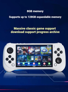 X53คอนโซลเกมมือถือระบบโอเพนซอร์ส5.1นิ้วหน้าจอ IPS HD เครื่องเล่นวิดีโอพกพาแบบย้อนยุคพร้อมการ์ด8G TF