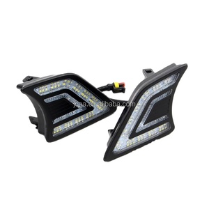 ไฟหน้า LED ไฟตัดหมอกประกอบกับวันไฟวิ่งแถบด้านหน้าสำหรับ HILUX vigo Champ 2011-2014สีดำ