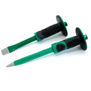 Heavy Duty 12-Inch <strong>Chisels</strong> Set With Hand Protection, Point <strong>Chisel</strong> and Flat <strong>Chisel</strong> <strong>for</strong> Demolishing/<strong>Masonry</strong>/Carving/Concrete Break - Product Image 6