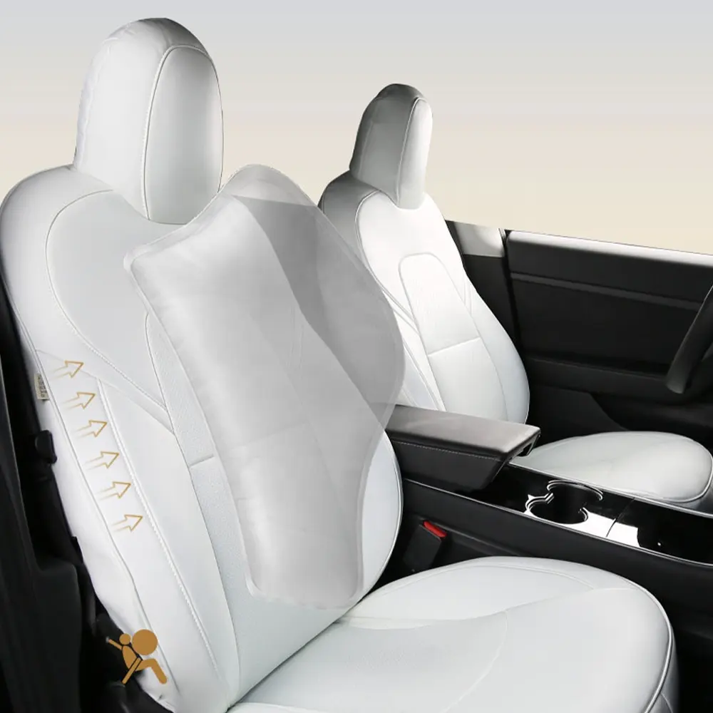 Hansshow comfort pieno seggiolini auto cuscino set copertura del cuoio seggiolino per auto copre per tesla modello 3/modello di s/modello x/modello y