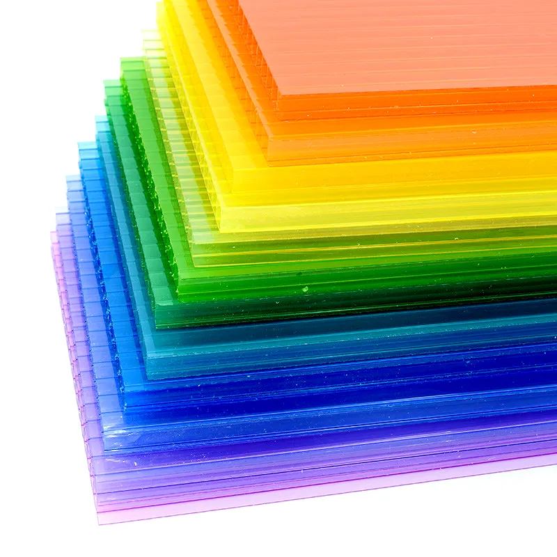 10 years guarantee PC building material fire resistant 10mm coloured clear hollow twinwall polycarbonate sheet