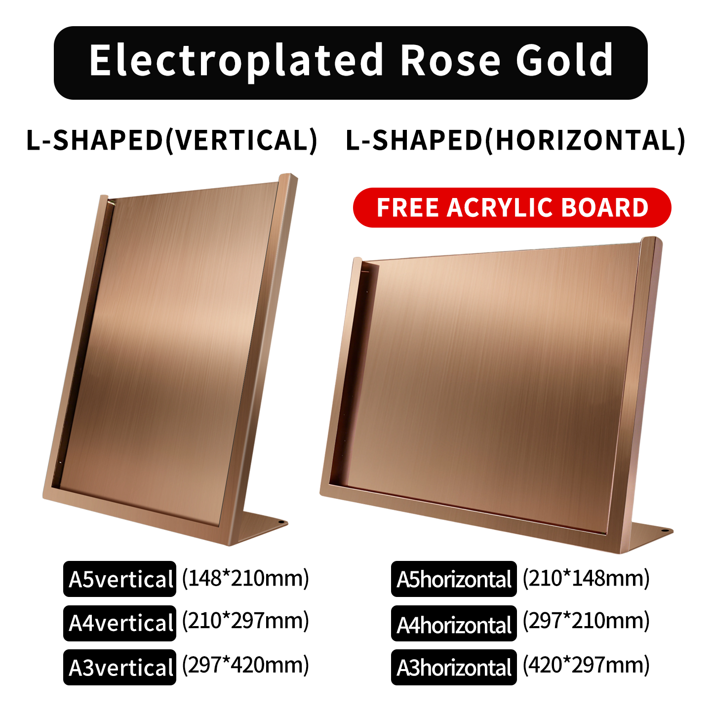 (L-SHAPED CLASSIC)Electroplated Rose Gold