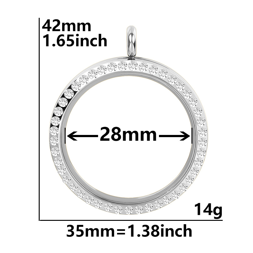 zircon couleur acier 1,38 pouces